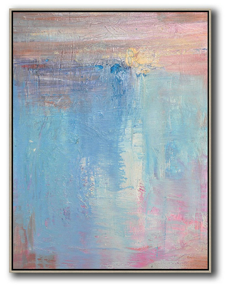 Large Abstract Art,Vertical Palette Knife Contemporary Art,Huge Abstract Canvas Art,Pink,Nblue,Purple.Etc